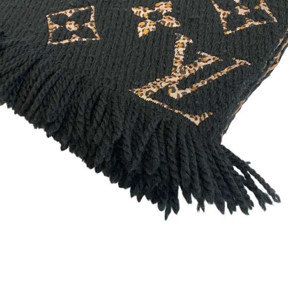 LOUIS VUITTON M75885 Echarpe Giant Monogram Jungle Scarf Black Women's - Picture 4 of 11